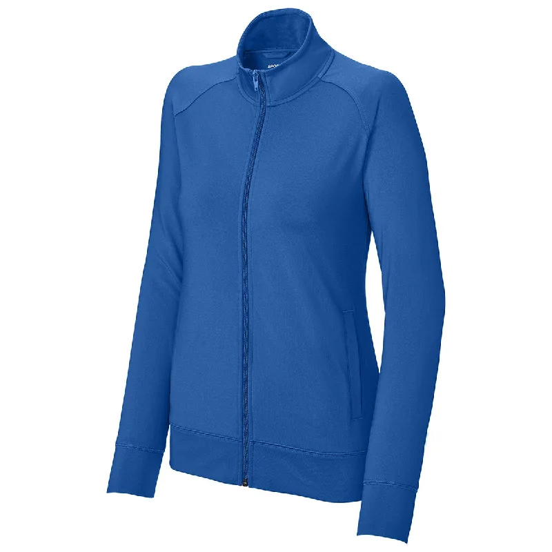 Sport-Tek Women's True Royal Sport-Wick Stretch Full-Zip Cadet Jacket Cotton Jacket Linen Jacket Terry Jacket