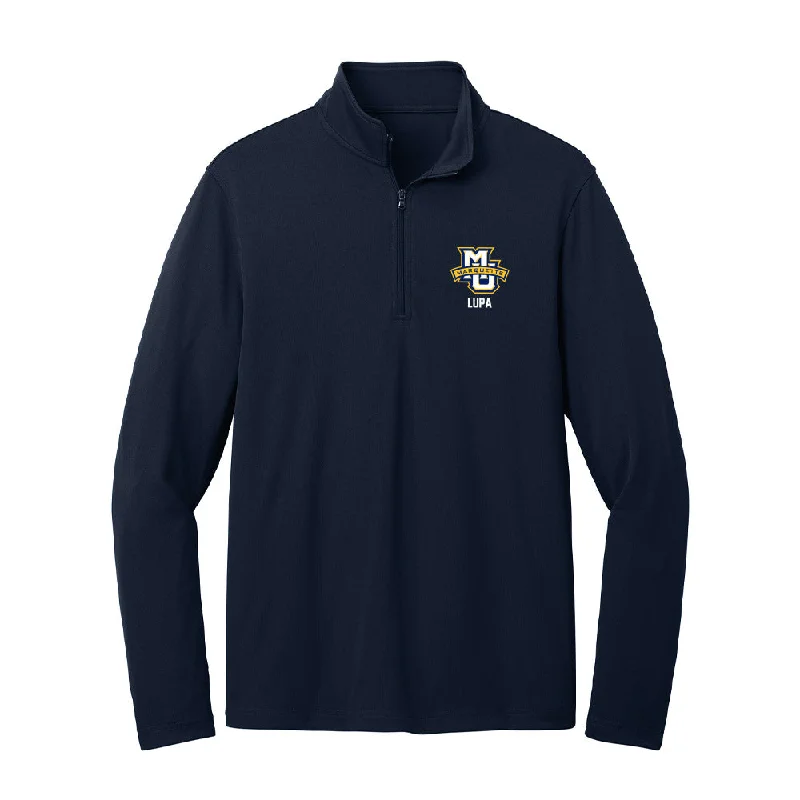 Marquette - NCAA Women's Track & Field : Natalie Lupa - Lightweight Quarter Zip Jacket Embroidered Jacket Appliqued Jacket Beaded Jacket