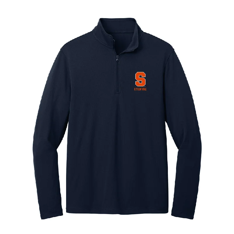 Syracuse - NCAA Women's Track & Field : Olivia Etienvre - Lightweight Quarter Zip Jacket Zippered Jacket Buttoned Jacket Snapped Jacket