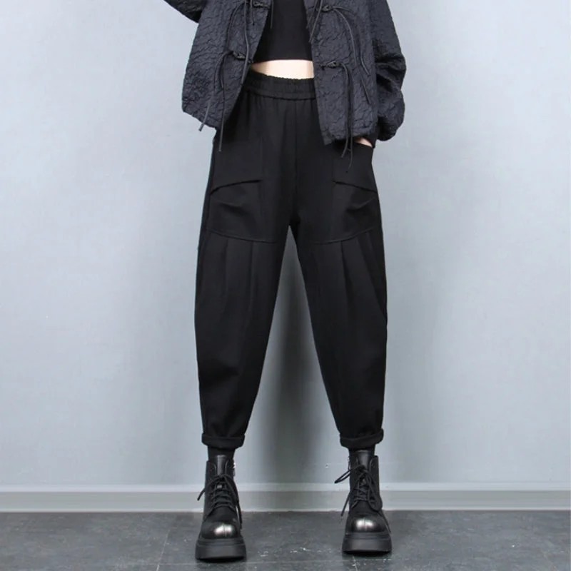 Large Pocket Casual Loose Harem Pants Casual Wide Pants