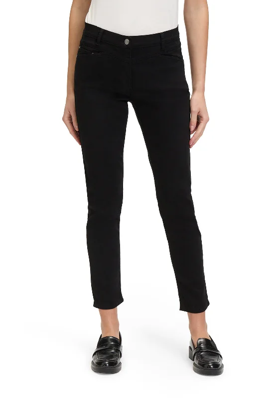 Betty Barclay Slim Leg Casual Trouser, Black Skinny Trousers Denim Stretchy