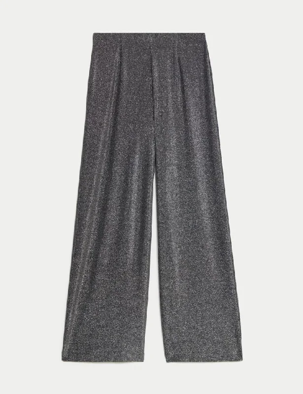 Sparkly Wide Leg Trousers Trousers Running Lightweight