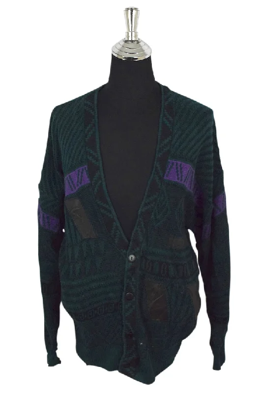 Abstract Knitted Cardigan Beaded Cardigan Sequined Faux Fur