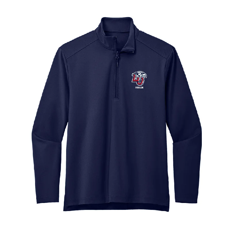 Liberty - NCAA Women's Track & Field : Stephanie Robson - Premium Quarter Zip Jacket Nylon Fabric Polyester Fabric Spandex Fabric