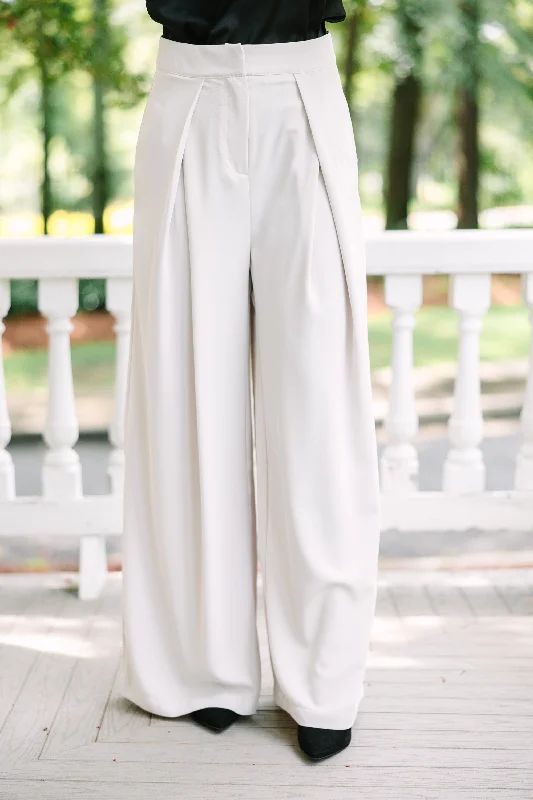 In The Lead Cream White Wide Leg Trousers Trousers Culottes Wide Leg