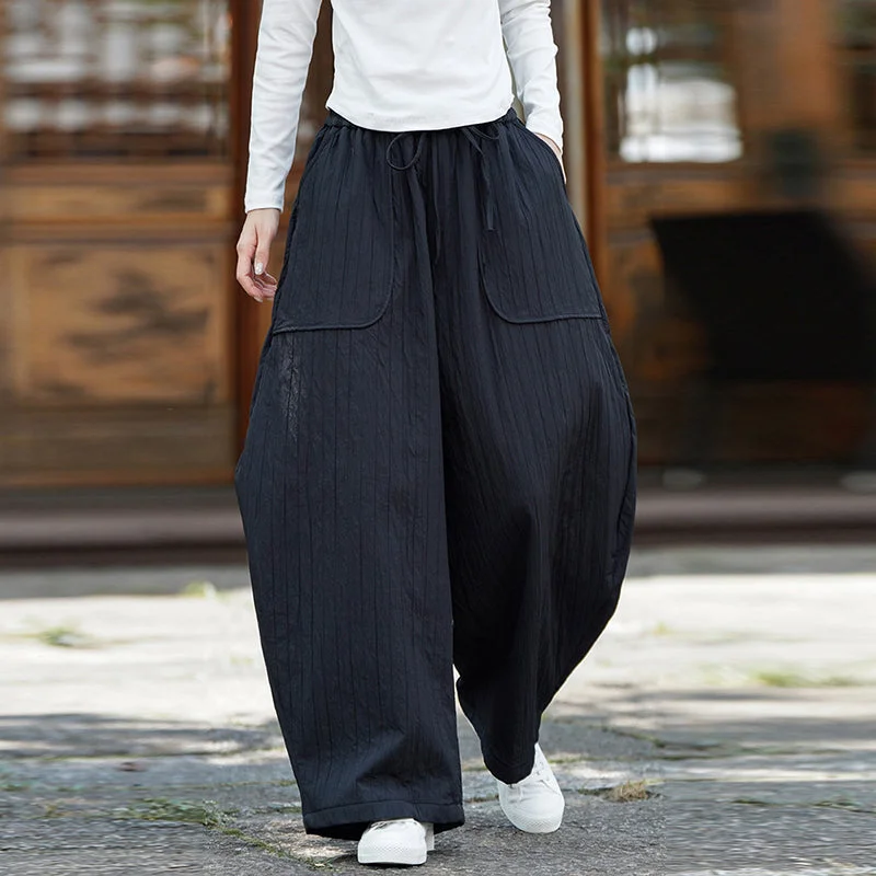 Plush And Thickened Casual Loose Straight Harem Pants Classic Stretch Pants