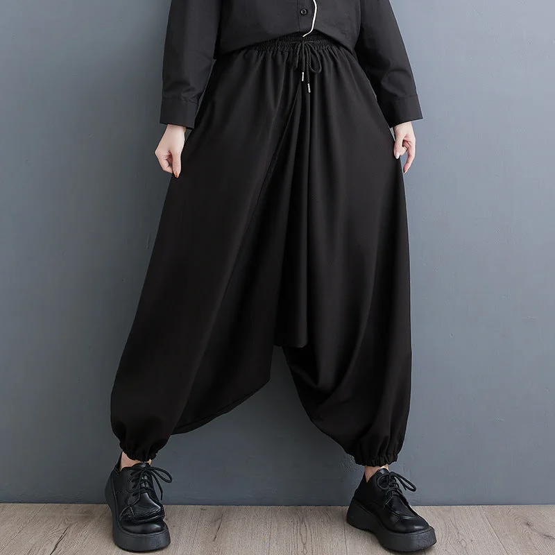 Loose Fit Harem Pants Warm Wool Trousers