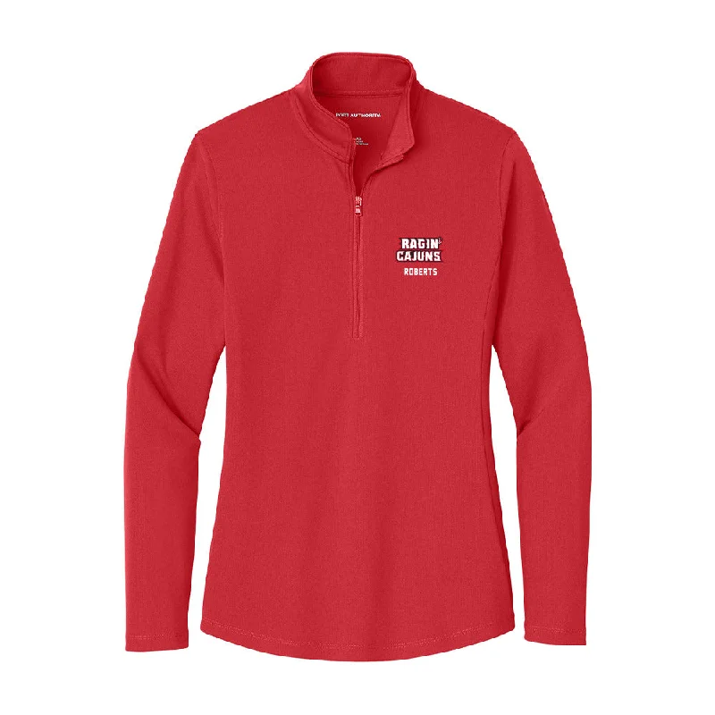 Louisiana - NCAA Women's Track & Field : Lauren Roberts - Women's Lightweight Quarter Zip Jacket Boat Neck Shawl Collar Notched Collar