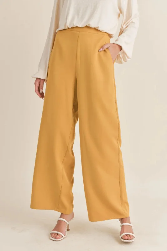 Sadie & Sage Carrey Wide Leg Pant in Chartreuse Classic Chino Pants