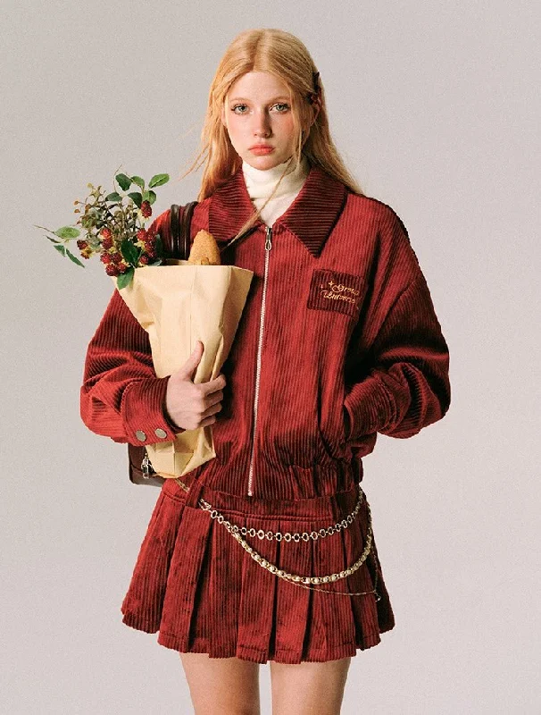 Red Christmas Velvet Jacket/Skirt GRO0027 Embroidered Jacket Appliqued Jacket Beaded Jacket