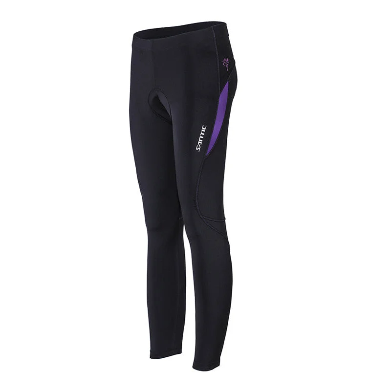 Santic Parni Purple Women Padded Cycling Pants Soft Cotton Pants