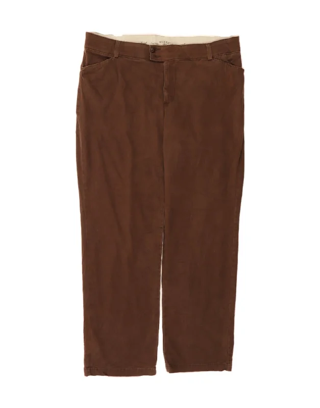 LEE Womens Riders Straight Casual Trousers US 18 2XL W40 L32 Brown Cotton Trousers Cargo Utility