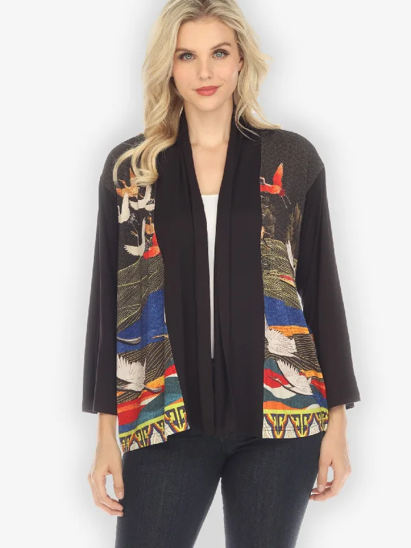 Crane Flying Moon Knit Cardigan Mesh Cardigan Canvas Denim