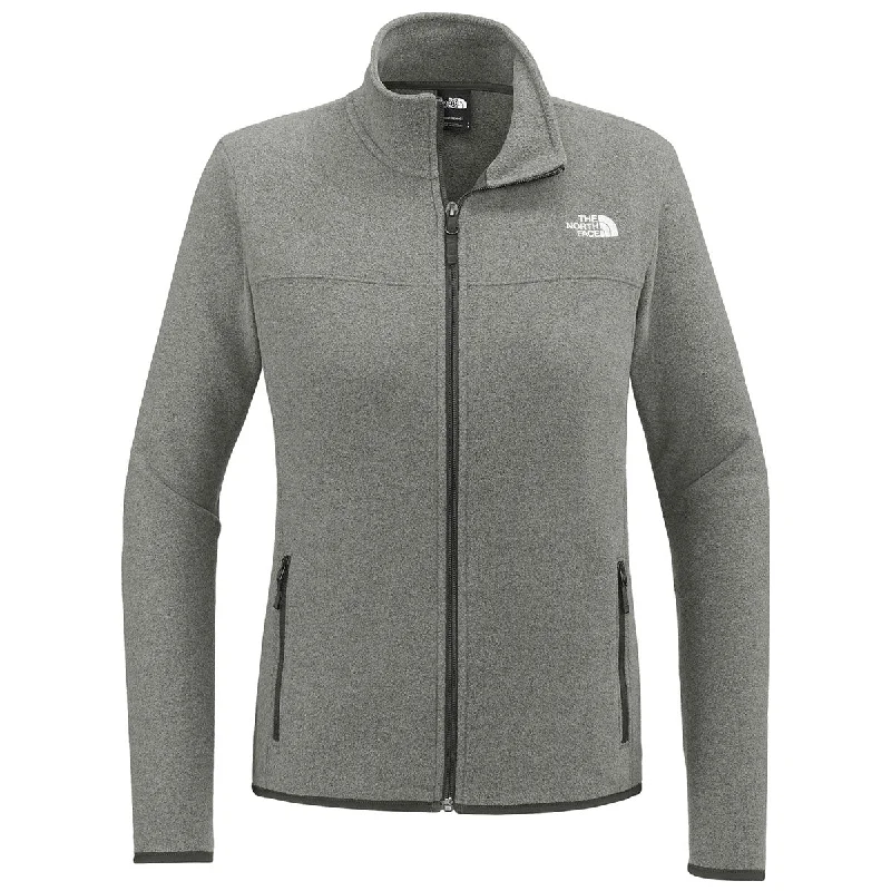 The North Face Women's TNF Medium Grey Heather Glacier Full-Zip Fleece Jacket Mesh Jacket Canvas Jacket Denim Jacket