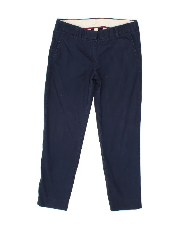 J. CREW Womens Slim Cropped Trousers US 4 Small W30 L25 Navy Blue Cotton Trousers Fall Fleece