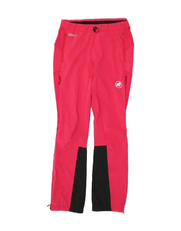 MAMMUT Womens Ski Trousers UK 10 Small W27 L31 Pink Colourblock Polyester Trousers Prom Sequined