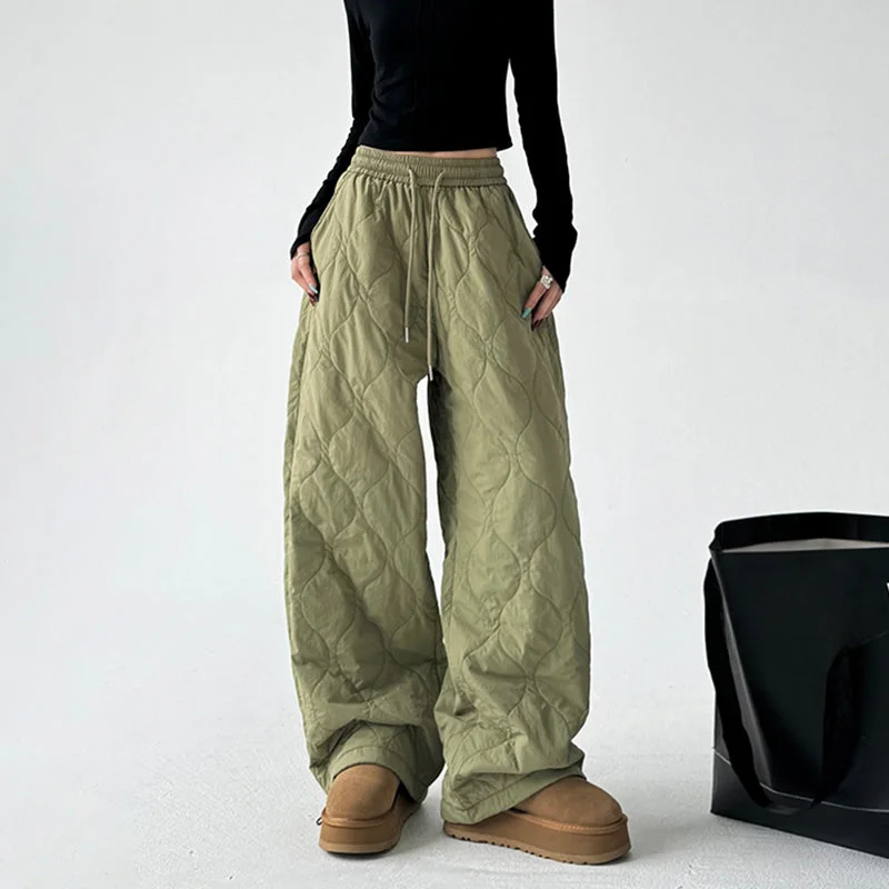 Thickened Cotton Drawstring Loose Casual Pants Classic Straight Pants