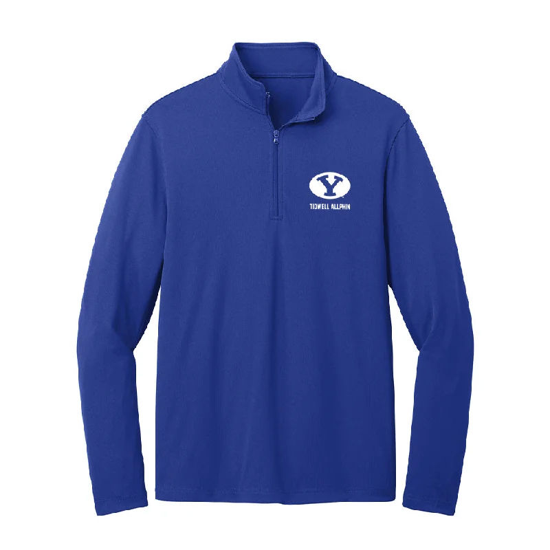 BYU - NCAA Women's Track & Field : Cierra Tidwell Allphin - Lightweight Quarter Zip Jacket Cotton Jacket Linen Jacket Terry Jacket