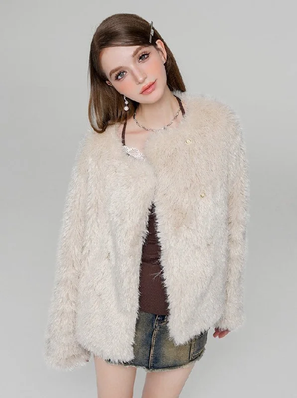 Simple Environmentally Friendly Fur Jacket WAE0022 Print Jacket Jacquard Jacket Embroidered Jacket