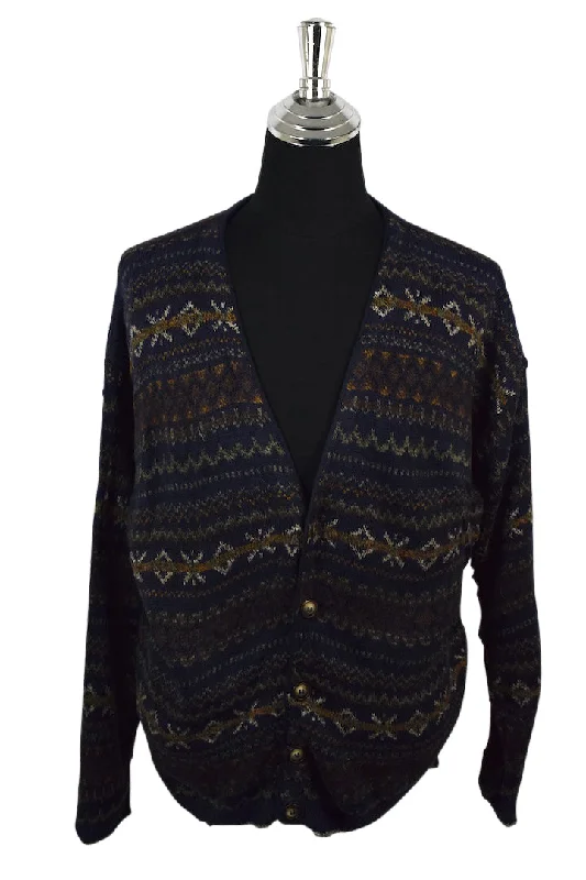 Navy Knitted Cardigan Asymmetrical,ymmetric Pencil Cardigan