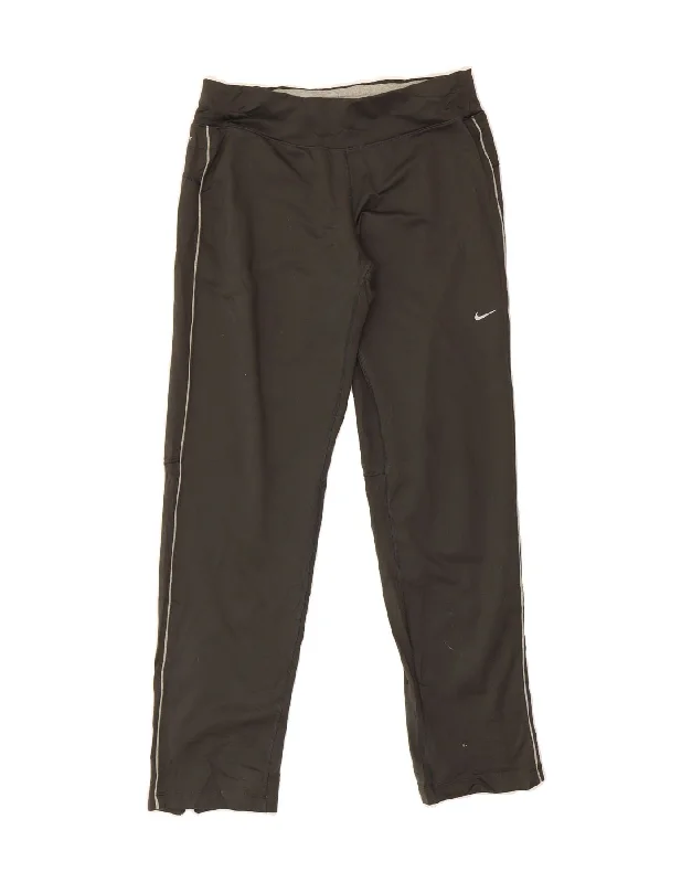 NIKE Womens Dri Fit Tracksuit Trousers UK 10 Small  Black Polyester Trousers Recommended Stylist