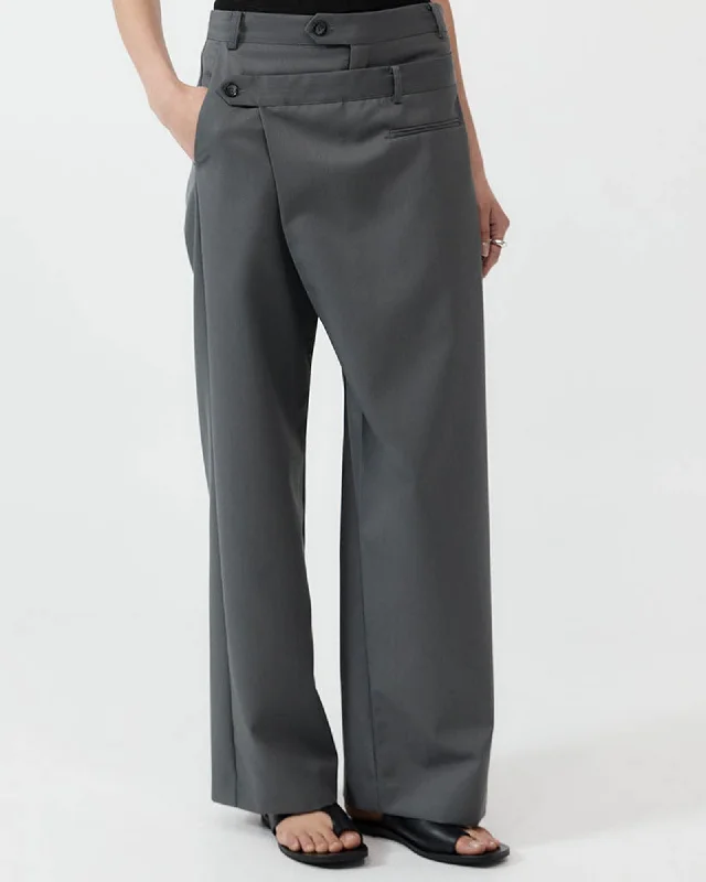 Deconstructed Waist Pants High-Waist Trousers