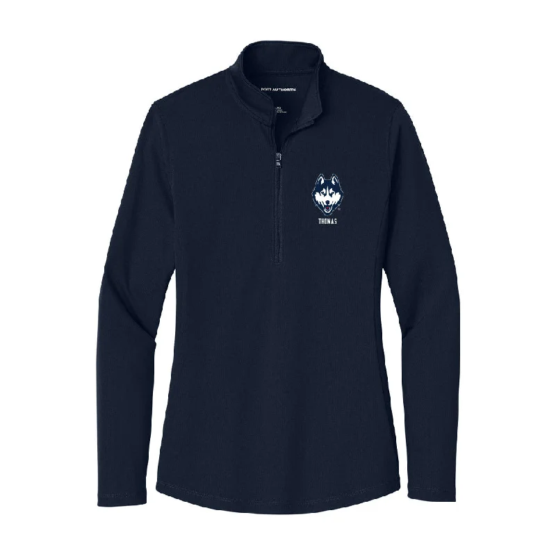 UConn - NCAA Women's Track & Field : Aliyah Thomas - Women's Lightweight Quarter Zip Jacket Toggled Jacket Drawstring Jacket Belted Jacket