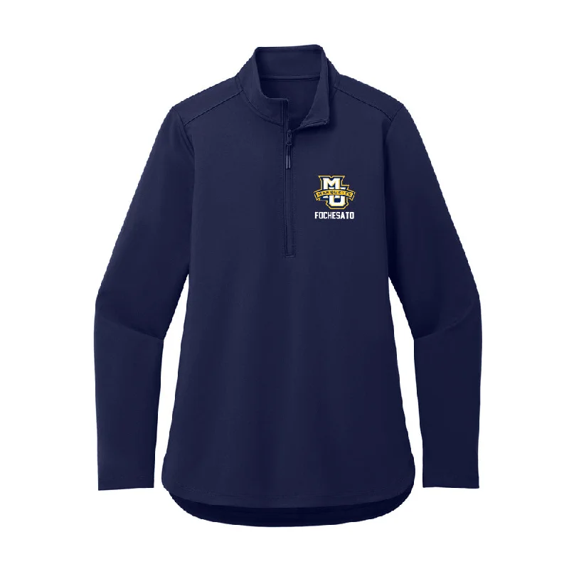 Marquette - NCAA Women's Track & Field : Sylvia Fochesato - Women's Premium Quarter Zip Jacket Front Pockets Side Pockets Patch Pockets