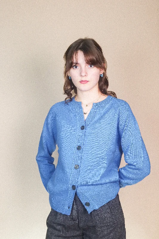 Cashmere Cardigan - Sky Blue Sequined Glittery Shiny