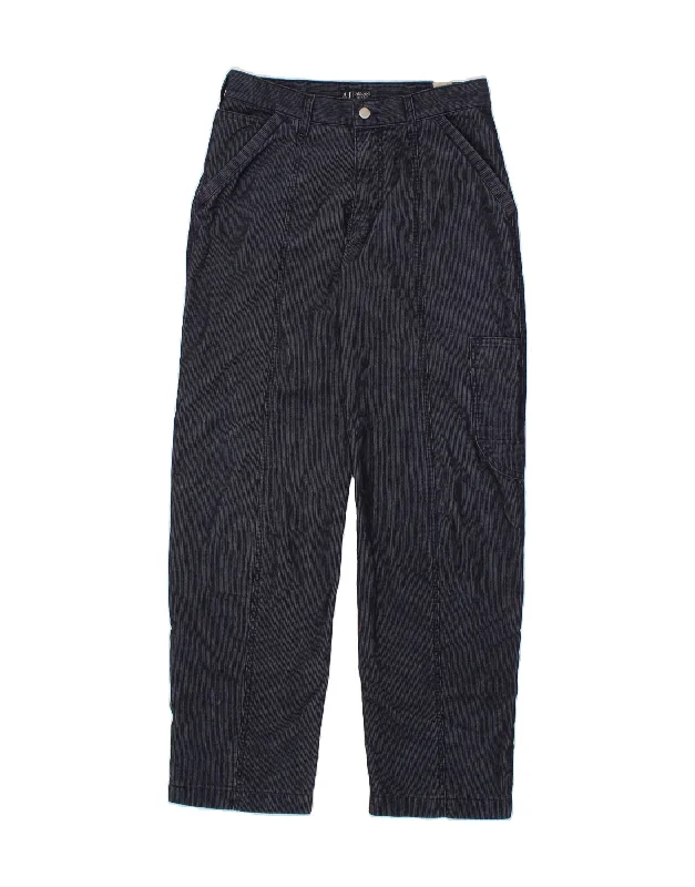 ARMANI JEANS Womens Straight Corduroy Trousers W30 L34 Navy Blue Pinstripe Trousers Occasion Special