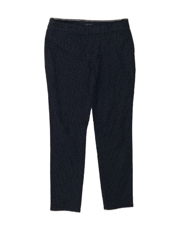 TOMMY HILFIGER Womens Chino Trousers US 6 Medium W30 L30 Navy Blue Spotted Trousers sophisticated sleek