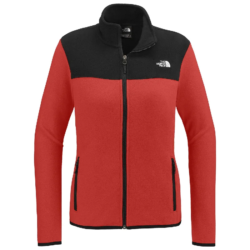 The North Face Women's Rage Red/ TNF Black Glacier Full-Zip Fleece Jacket Rayon Jacket Velvet Jacket Corduroy Jacket