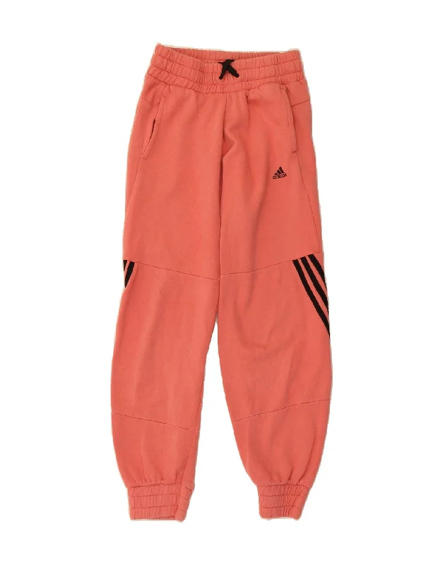 ADIDAS Womens Tracksuit Trousers Joggers UK 12/14 Medium  Orange Cotton Trousers Versatile Stylish