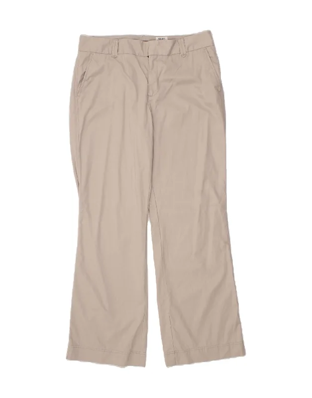 EDDIE BAUER Womens Mercer Fit Chino Trousers US 14 XL W32 L33 Beige Trousers Plaid Checkered