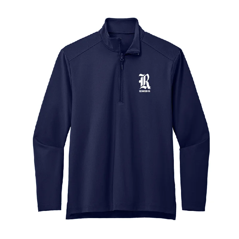 Rice - NCAA Women's Track & Field : Elena Schwegman - Premium Quarter Zip Jacket Oversized Jacket Tailored Jacket Straight Jacket