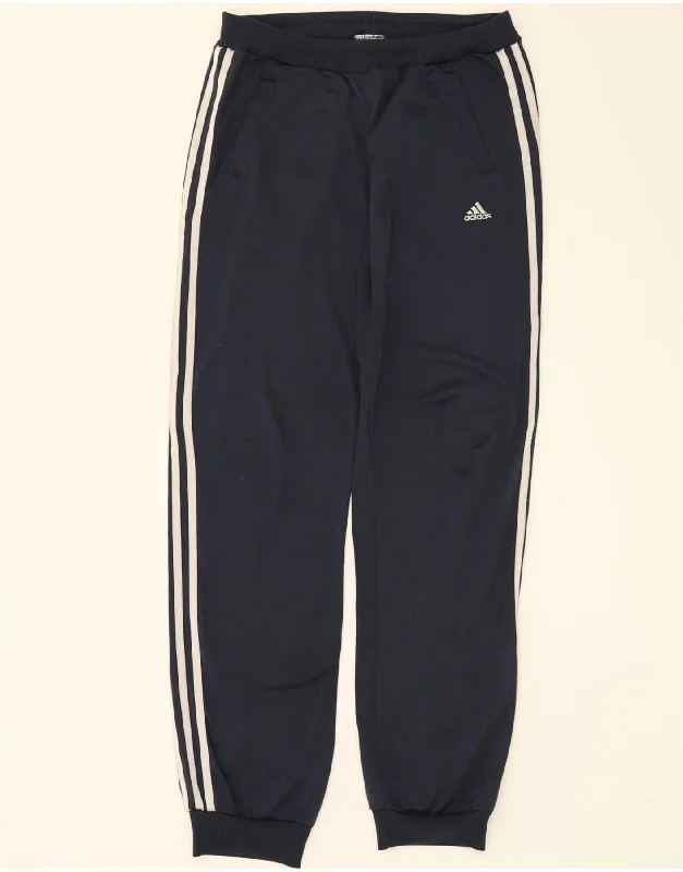 ADIDAS Womens Tracksuit Trousers Joggers UK 18 XL Navy Blue Polyester Trousers Ceremony Elegant