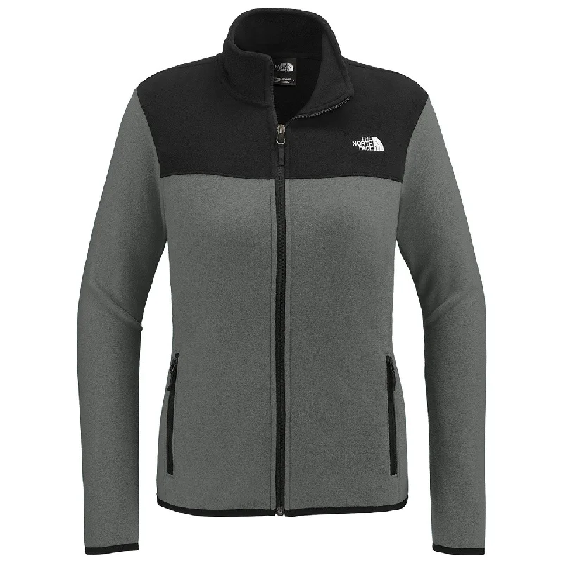 The North Face Women's Asphalt Grey/ TNF Black Glacier Full-Zip Fleece Jacket Fleece Jacket Down Jacket Feather Jacket