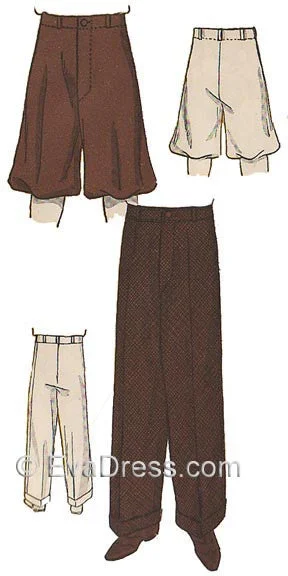 E-PATTERN 1934 Wide-Leg Trousers and Knickers E1141 Trousers Trousers Formal