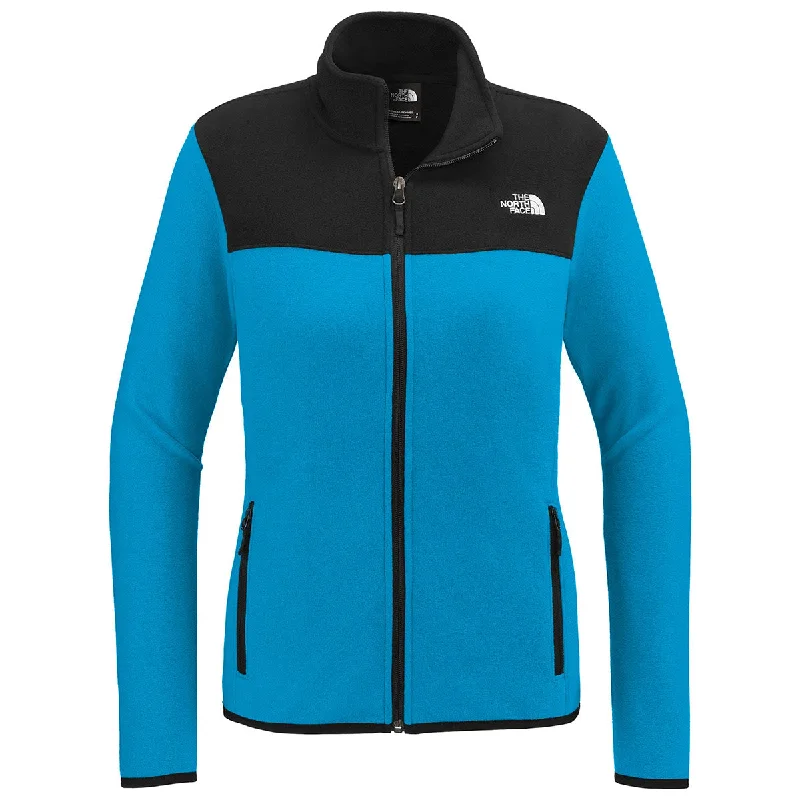 The North Face Women's Hero Blue/ TNF Black Glacier Full-Zip Fleece Jacket Nylon Jacket Polyester Jacket Spandex Jacket