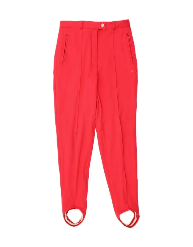 FILA Womens Stirrup Chino Trousers IT 46 Large W36 L27 Red Acrylic Trousers Versatile Stylish