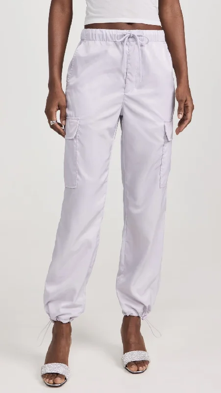 Pistola Jade Lightweight Cargo Pant in Lilac Mist Soft Wool Pants