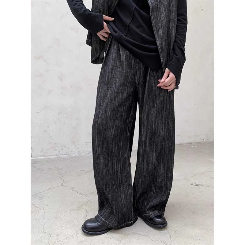 High Waist Straight Denim Wide Leg Pants Cozy Lounge Pants