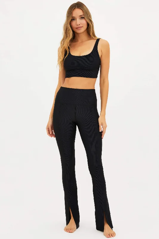 Beach Riot Alani Pant in Black Rib Slim-Fit Leggings