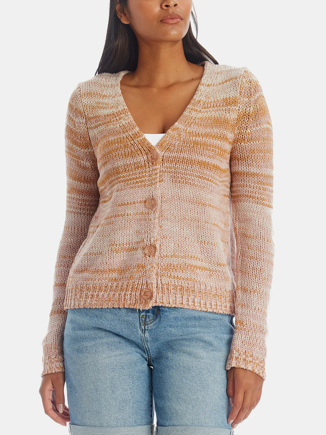 Women's 525 America | Ombre Cardigan Sweater | Cream Multi Casual Formal Business