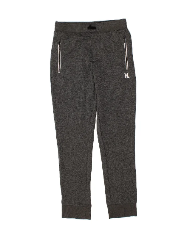 HURLEY Womens Tracksuit Trousers Joggers UK 14 Large  Grey Polyester Trousers Corduroy Warm