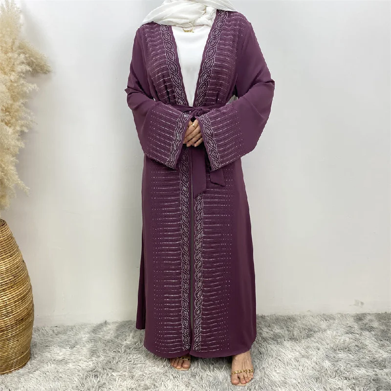 Muslim Slim Fit Cardigan Robe with Pockets Soft Cozy Warm