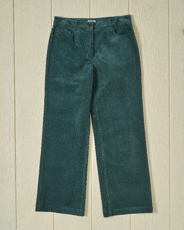 Women's Five Pocket Pant in Pine Corduroy Relaxed Casual Leggings