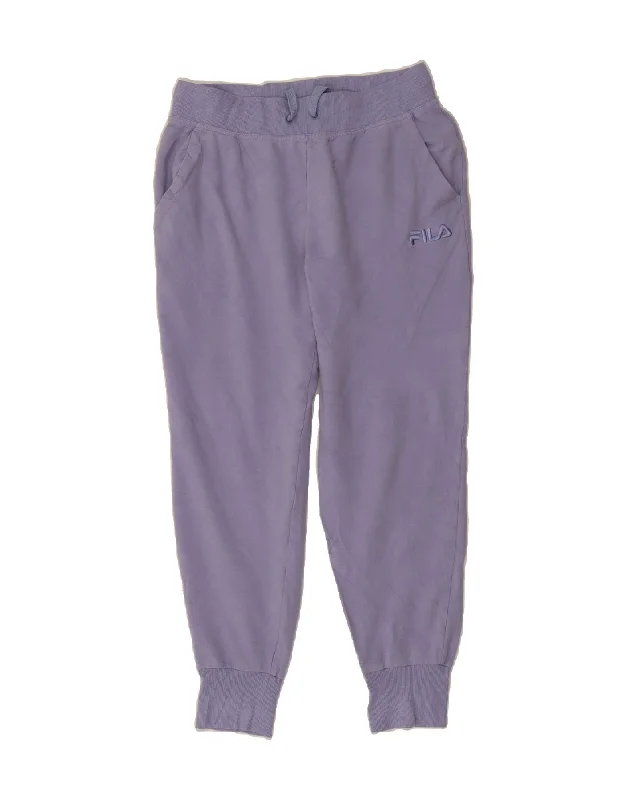 FILA Womens Tracksuit Trousers Joggers UK 12 Medium  Purple Cotton Trousers Essential Wardrobe