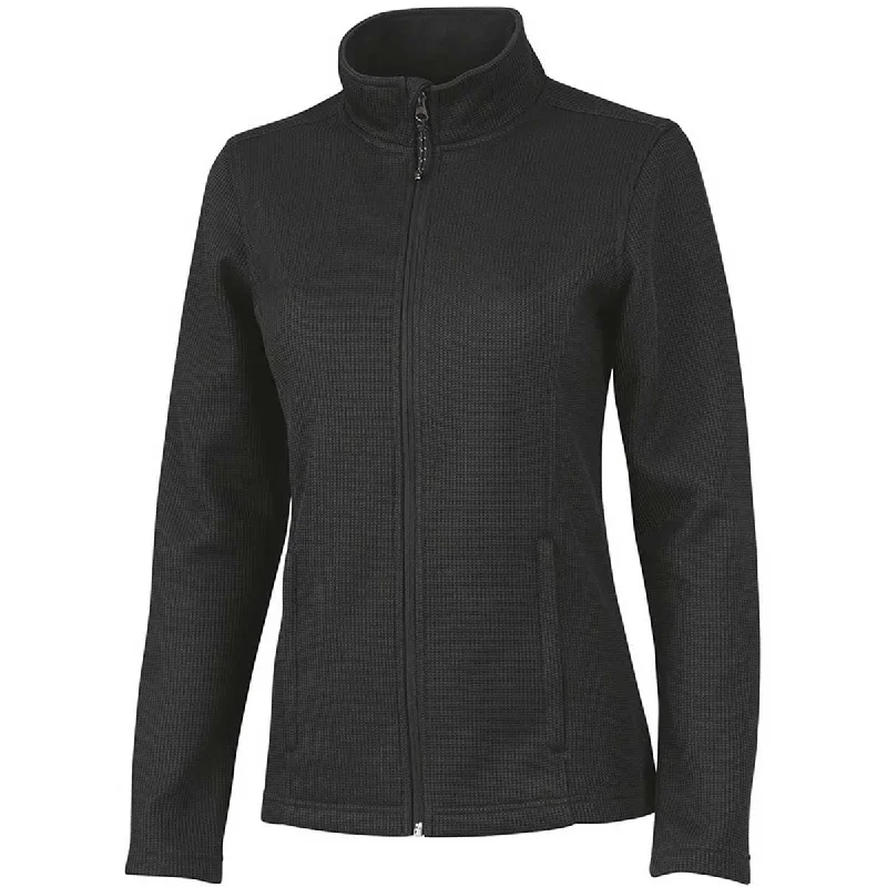 Charles River Women's Black Heritage Rib Knit Jacket Fleece Jacket Down Jacket Parka