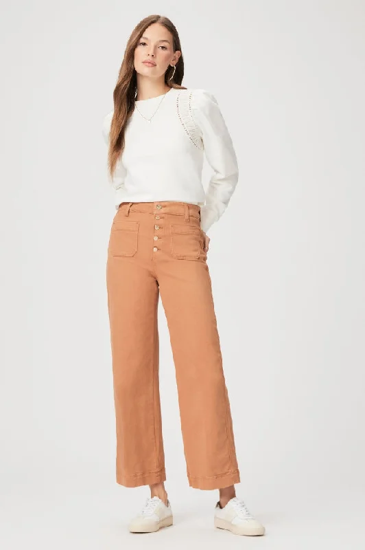 Paige Anessa Patch Pockets Pants in Vintage Golden Sun Casual Plaid Pants